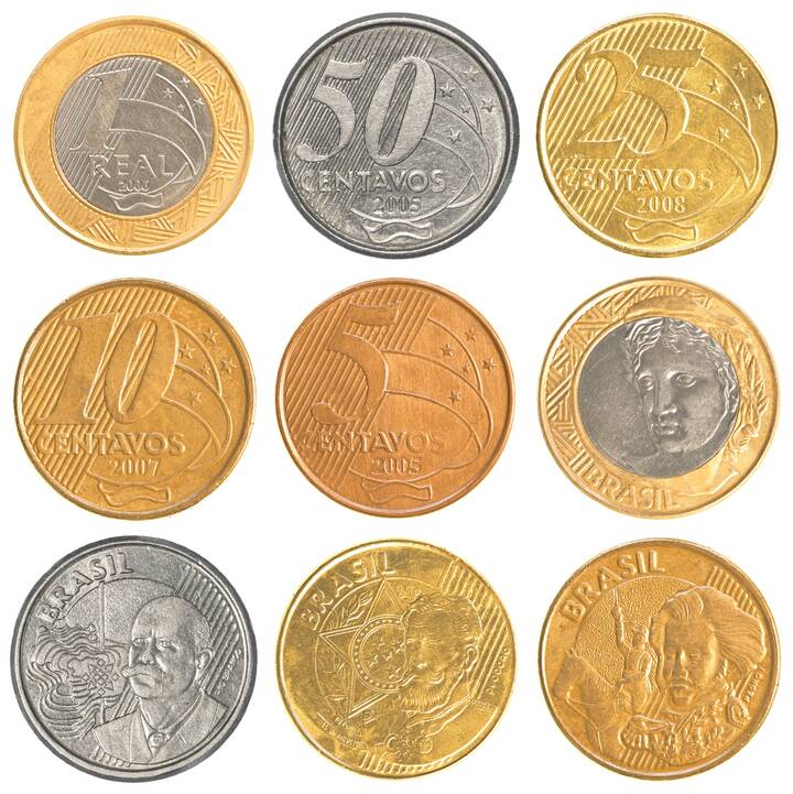 Münzen der brasilianischen Währung Brasilien Geld Münzen