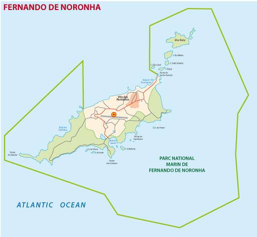 Fernando de Noronha Karte